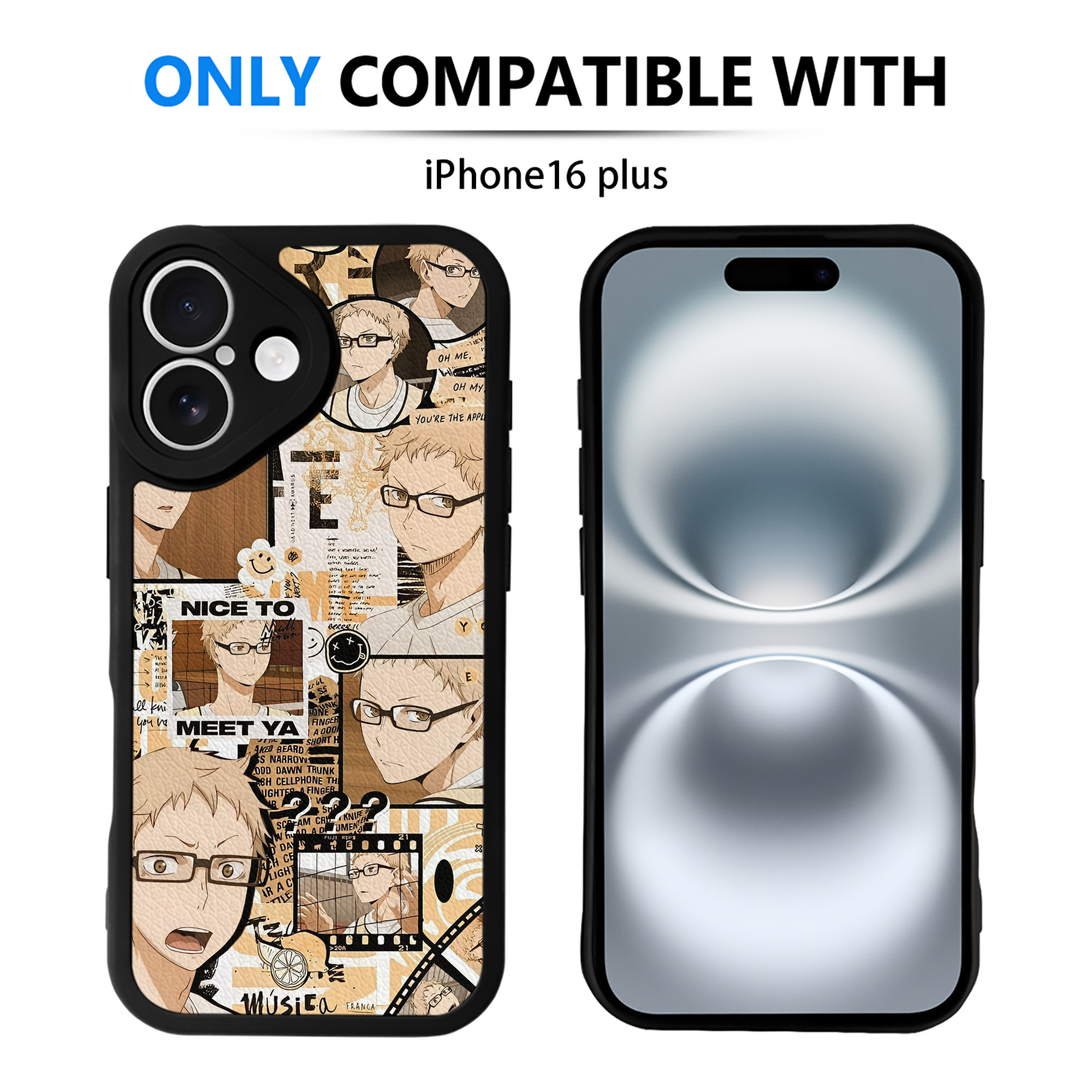 （画像用） ハイキュー!! Haikyu!! 【iPhone 16シリーズ対応】シリコンスマホケース（レザー調） 材質：シリコン